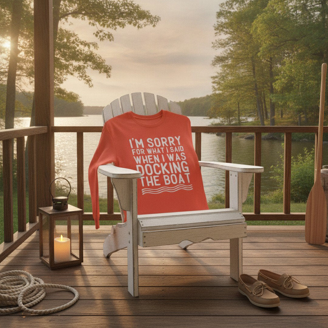 Nautical Dockside Long Sleeve T-Shirt — “Salt Air & Dockside Stories”