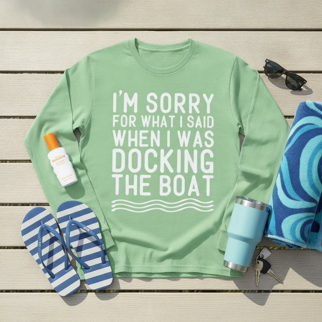 Nautical Dockside Long Sleeve T-Shirt — “Salt Air & Dockside Stories”