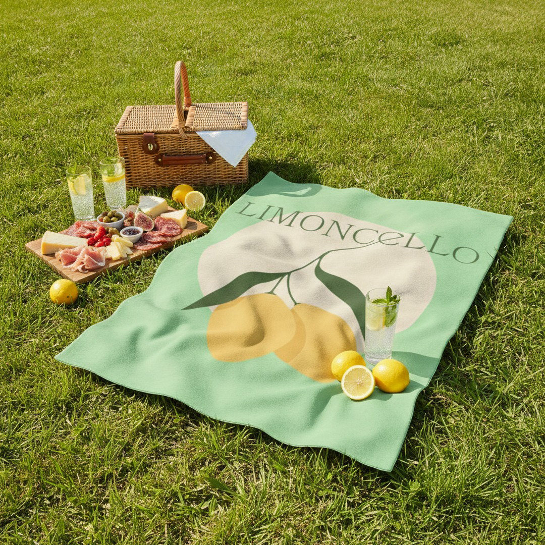 Limoncello Throw Blanket | Italian Summer Lemon Cozy Blanket | Citrus Home Decor Gift