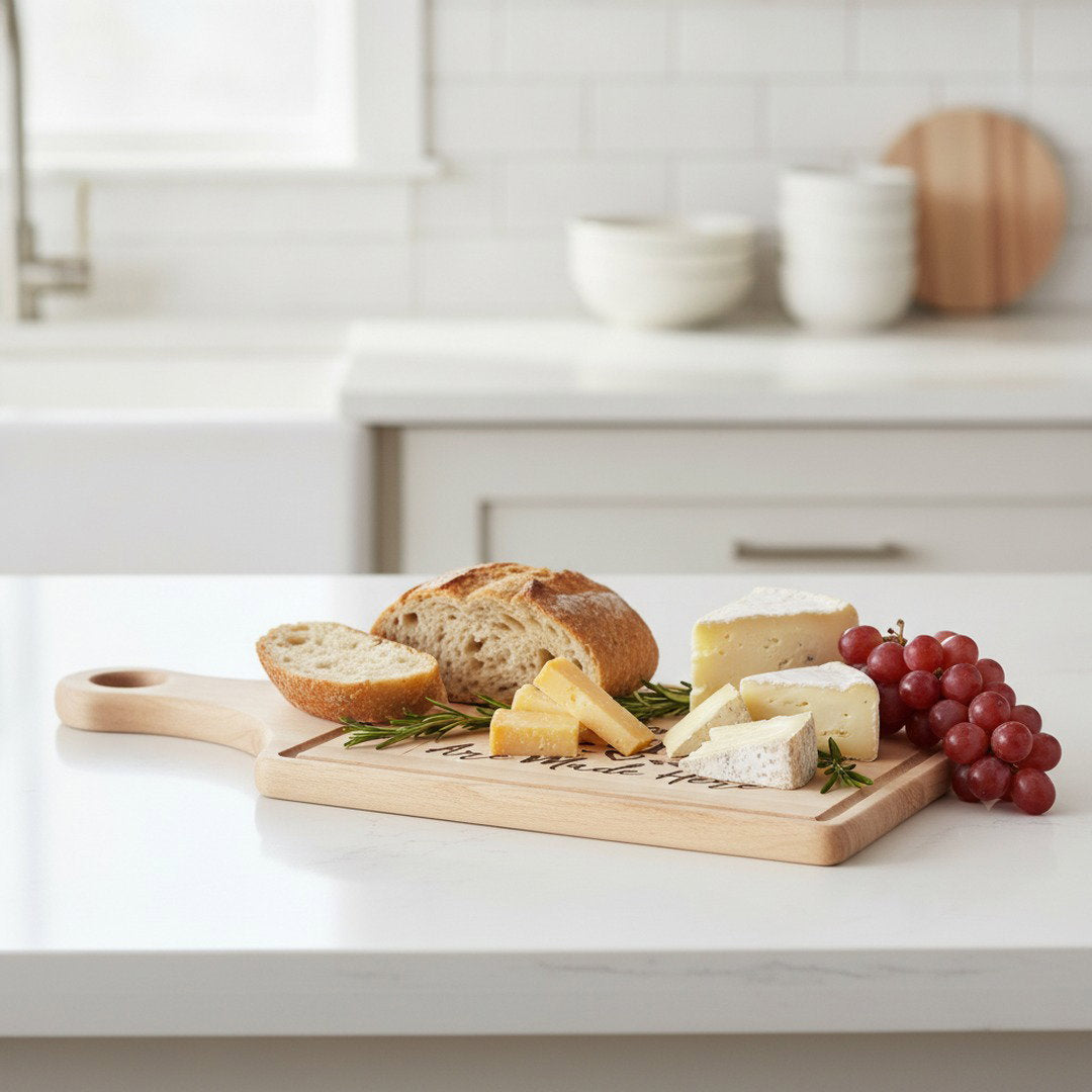 Meals & Memories Mom's Kitchen Engraved Wooden Cutting Board | Personalized Kitchen Decor Gift for Mom