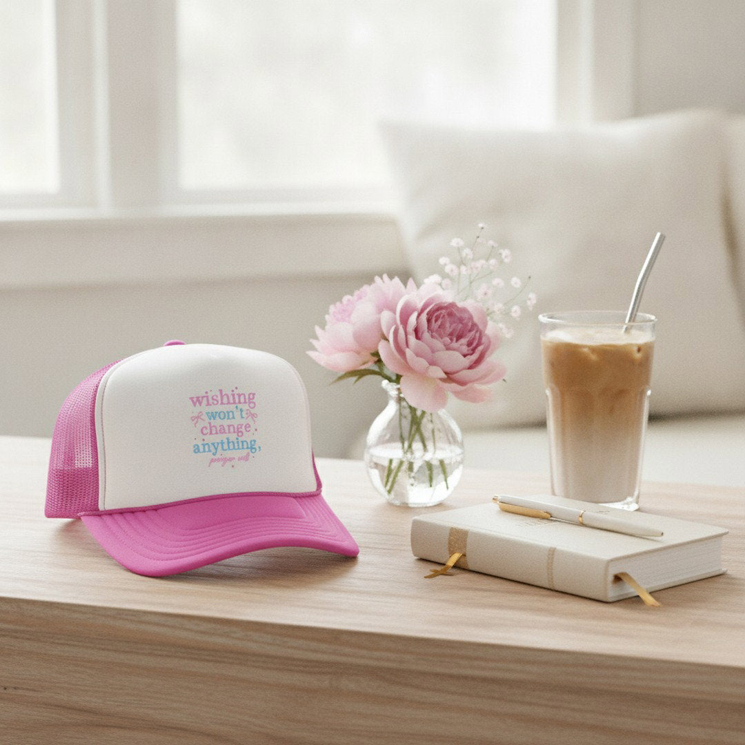 Wishing Won't Change Anything, Prayer Will Trucker Hat | Christian Mesh Snapback Cap