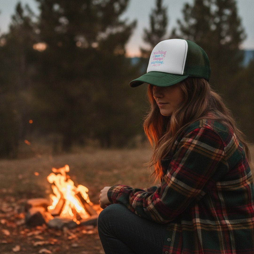 Wishing Won't Change Anything, Prayer Will Trucker Hat | Christian Mesh Snapback Cap