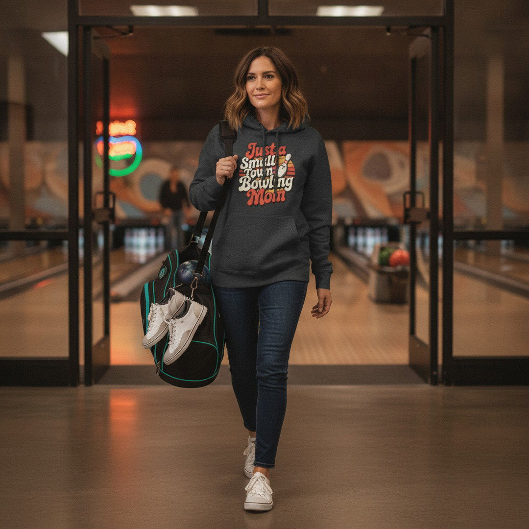 Just a Small Town Bowling Mom Hoodie | Retro Bowling Mom Sweatshirt