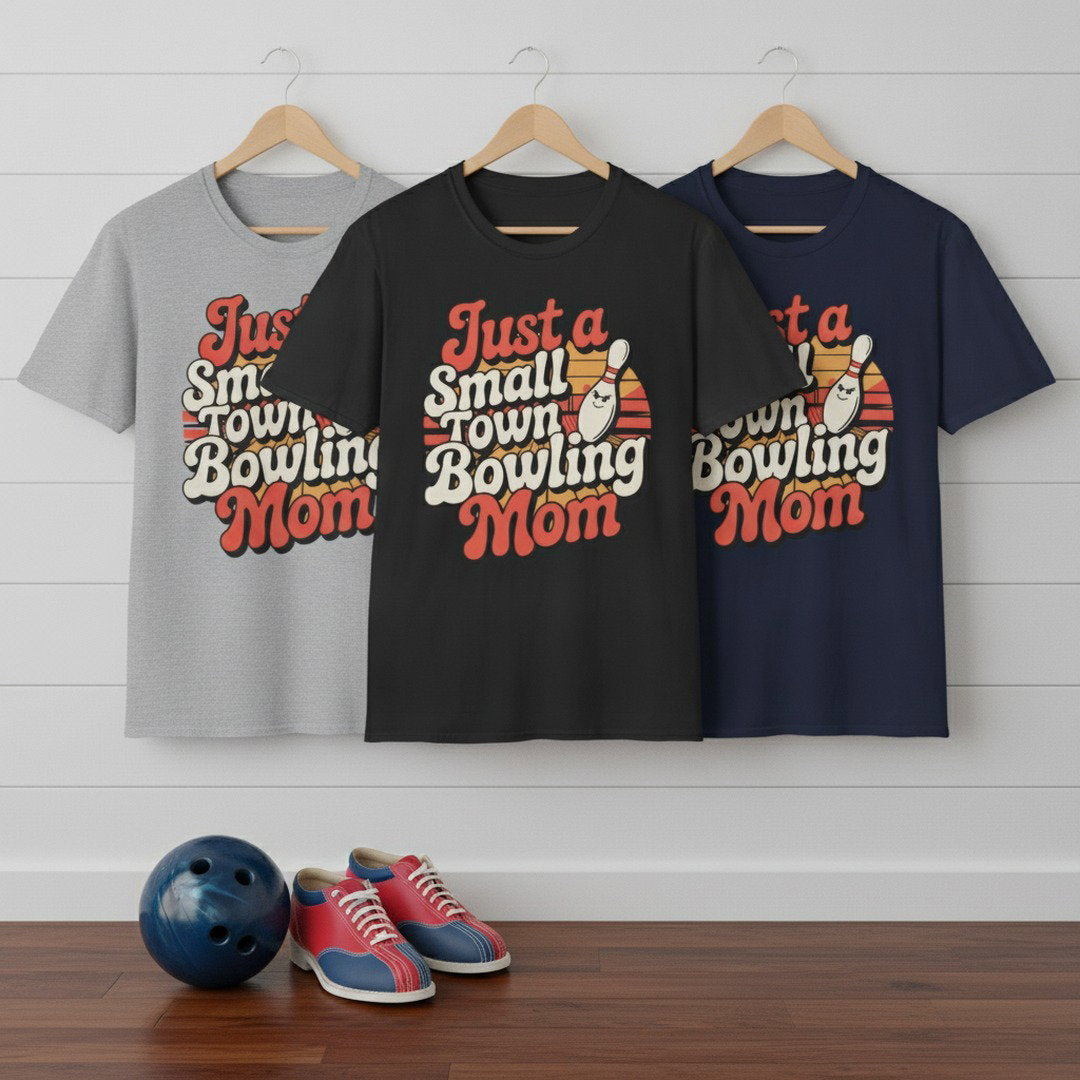 Just a Small Town Bowling Mom T-Shirt | Retro Bowling Mom Graphic Tee