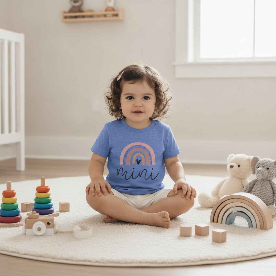 Toddler Tee "Mini" Pink Rainbow — Cute Toddler Girl Shirt