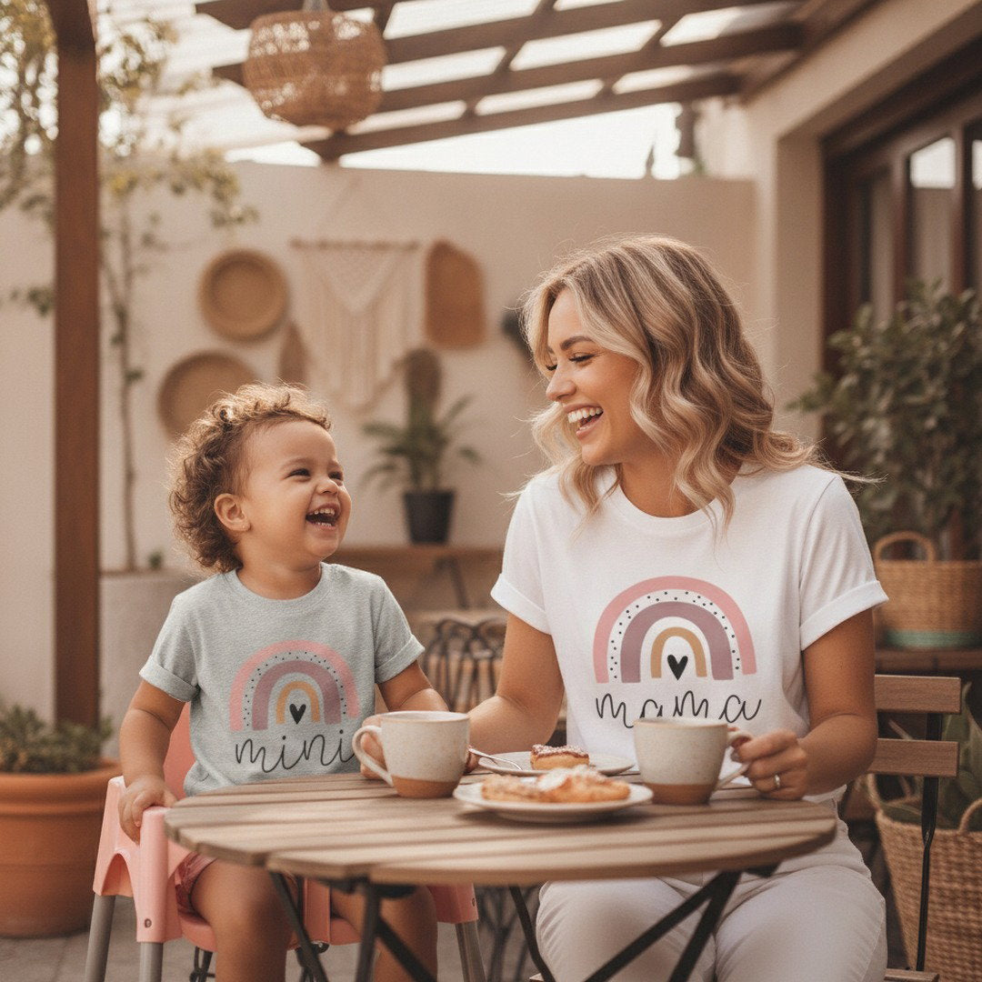 Toddler Tee "Mini" Pink Rainbow — Cute Toddler Girl Shirt