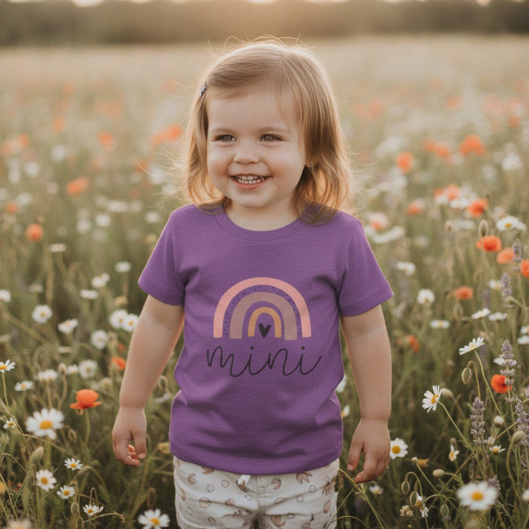 Toddler Tee "Mini" Pink Rainbow — Cute Toddler Girl Shirt