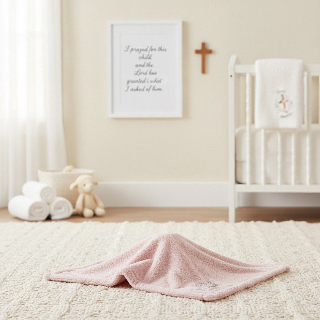 Pray Always™ Minky Baby Lovey Security Blanket | Soft Plush Christian Baby Comfort Blanket | Baby Shower Gift