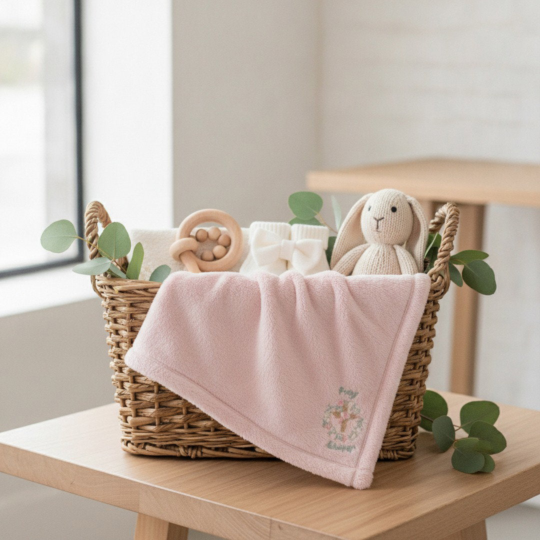 Pray Always™ Minky Baby Lovey Security Blanket | Soft Plush Christian Baby Comfort Blanket | Baby Shower Gift