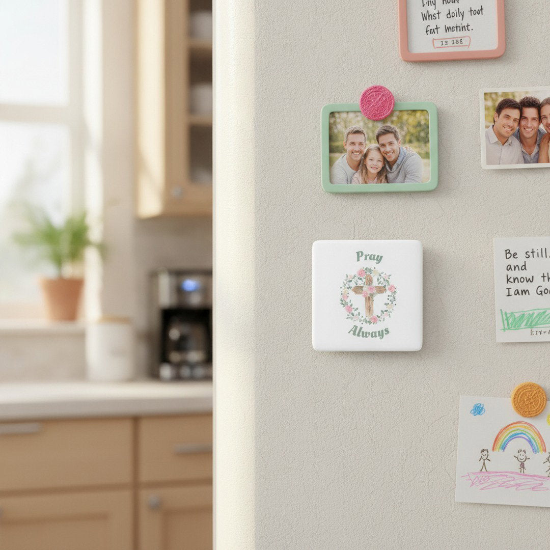 Pray Always 2x2 Square Fridge Magnet | Inspirational Christian Magnet | Faith-Based Kitchen & Locker Decor | Religious Gift