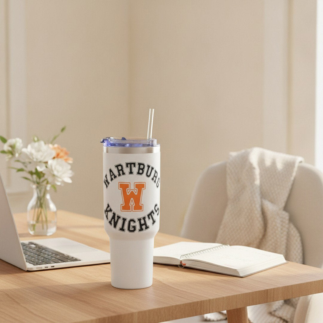 Wartburg Knights 40 oz Travel Mug with Handle – Insulated Tumbler for College Students & Fans
