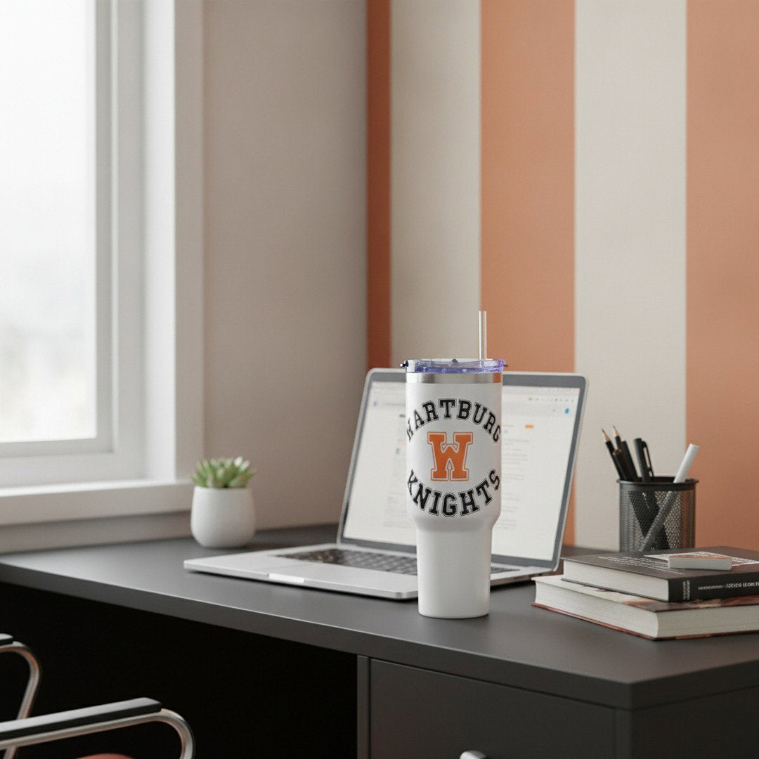 Wartburg Knights 40 oz Travel Mug with Handle – Insulated Tumbler for College Students & Fans
