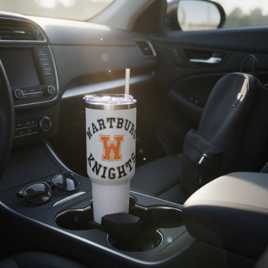 Wartburg Knights 40 oz Travel Mug with Handle – Insulated Tumbler for College Students & Fans
