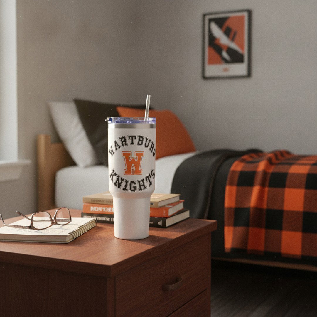 Wartburg Knights 40 oz Travel Mug with Handle – Insulated Tumbler for College Students & Fans