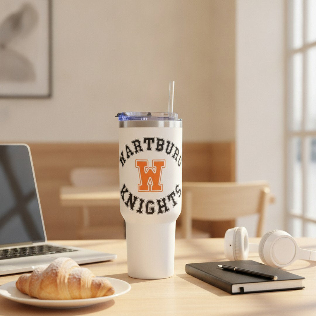 Wartburg Knights 40 oz Travel Mug with Handle – Insulated Tumbler for College Students & Fans