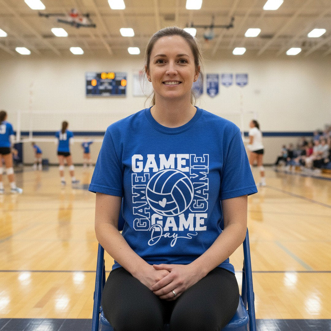 Go KoMets Volleyball Game Day Tee | Volleyball Fan Shirt | Royal Blue, Heather Gray & White