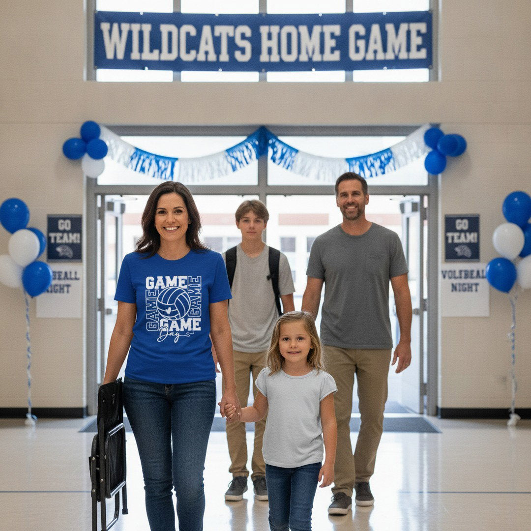 Go KoMets Volleyball Game Day Tee | Volleyball Fan Shirt | Royal Blue, Heather Gray & White
