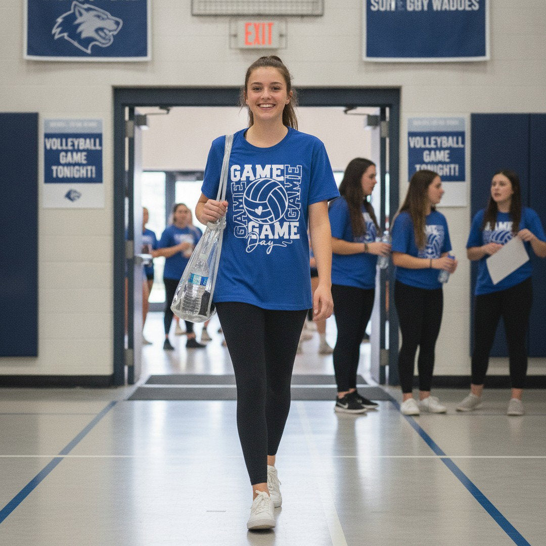 Go KoMets Volleyball Game Day Tee | Volleyball Fan Shirt | Royal Blue, Heather Gray & White