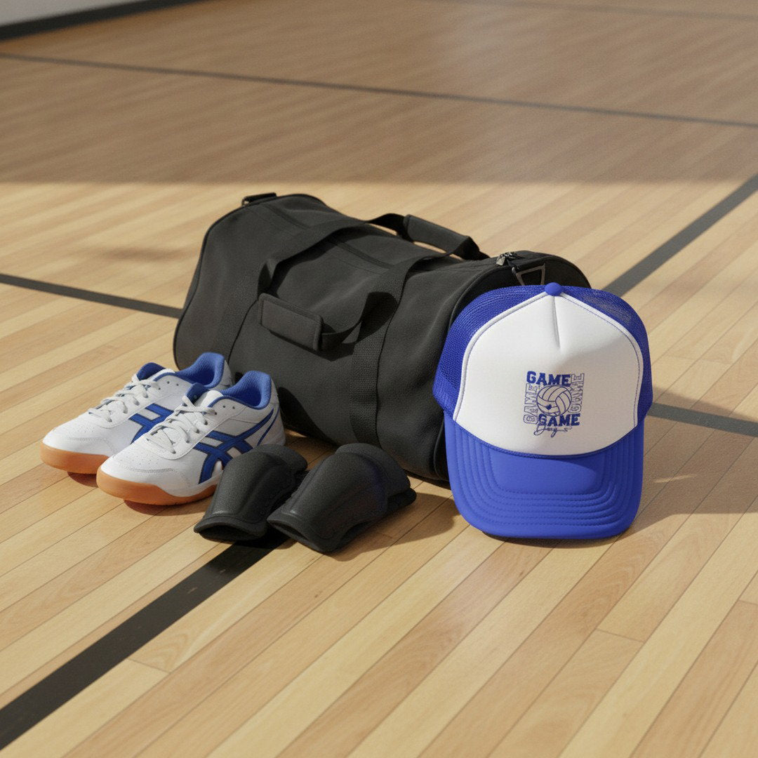 Game Day Volleyball Trucker Hat | Royal Blue & White Mesh Snapback | Volleyball Mom, Fan & Team Spirit Cap