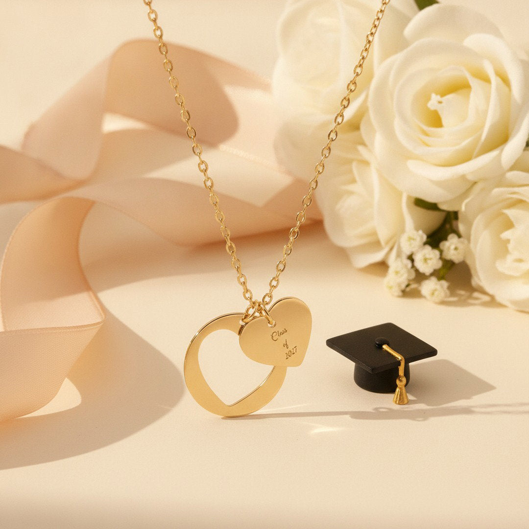 Class of 2027 Heart Necklace | Gold, Rose Gold & Silver | Senior Gift | Graduation Jewelry | High School Senior Keepsake