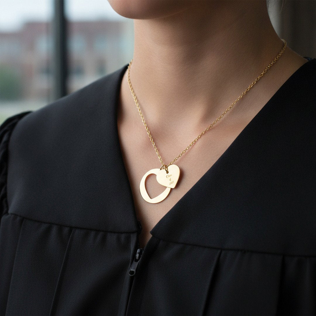 Class of 2027 Heart Necklace | Gold, Rose Gold & Silver | Senior Gift | Graduation Jewelry | High School Senior Keepsake