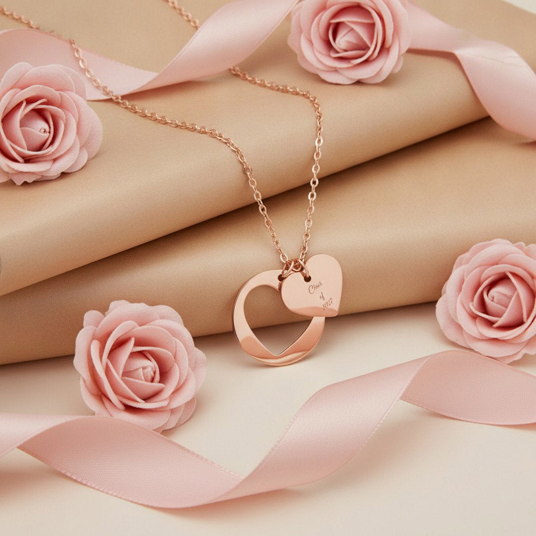 Class of 2027 Heart Necklace | Gold, Rose Gold & Silver | Senior Gift | Graduation Jewelry | High School Senior Keepsake