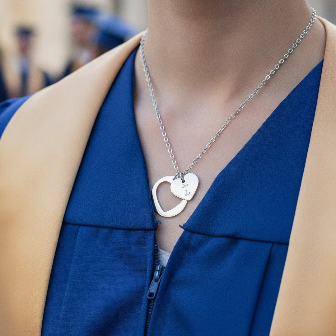 Class of 2027 Heart Necklace | Gold, Rose Gold & Silver | Senior Gift | Graduation Jewelry | High School Senior Keepsake