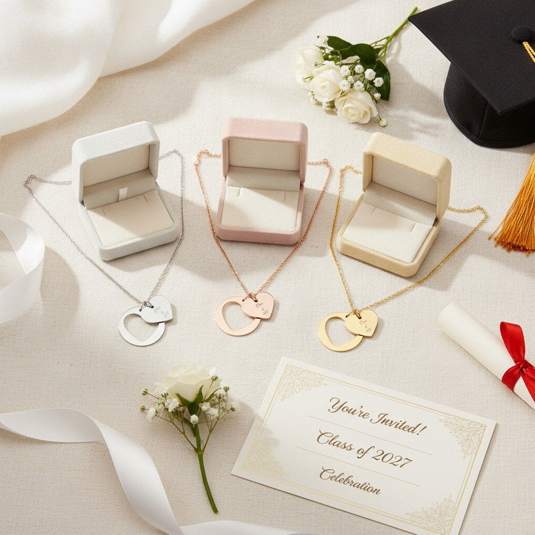 Class of 2027 Heart Necklace | Gold, Rose Gold & Silver | Senior Gift | Graduation Jewelry | High School Senior Keepsake