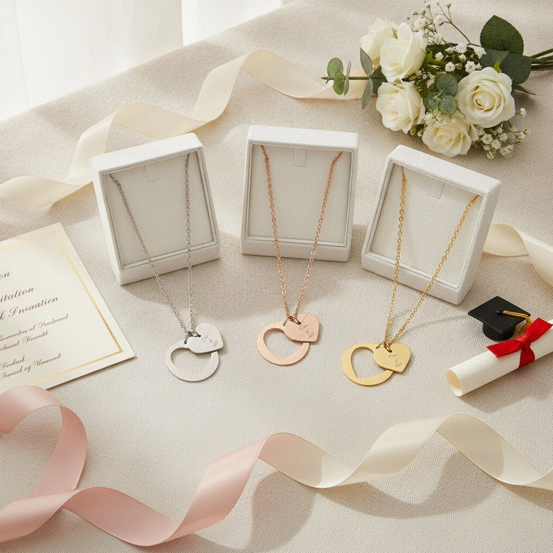 Class of 2027 Heart Necklace | Gold, Rose Gold & Silver | Senior Gift | Graduation Jewelry | High School Senior Keepsake