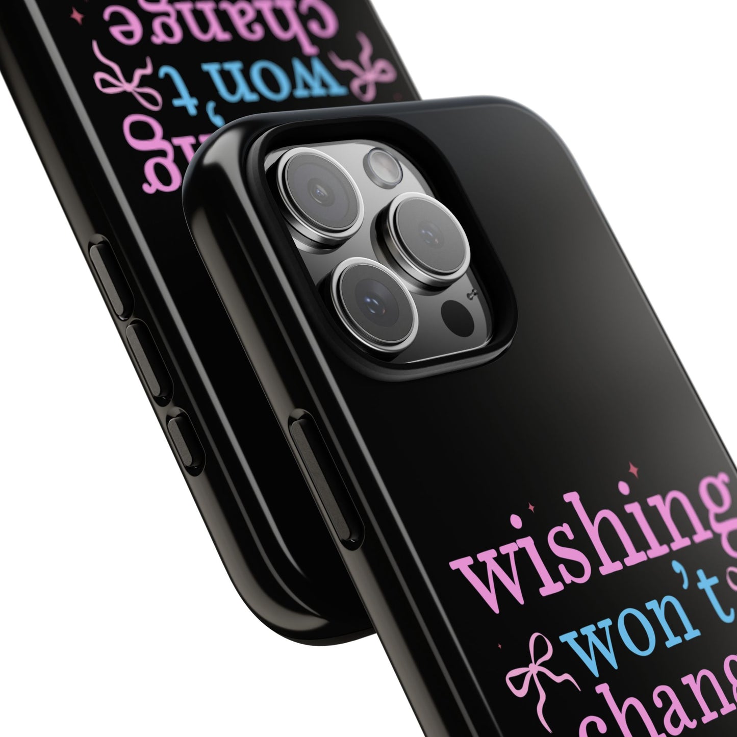 wishing won't change anything prayer will Phone Case | Inspirational Scripture Design