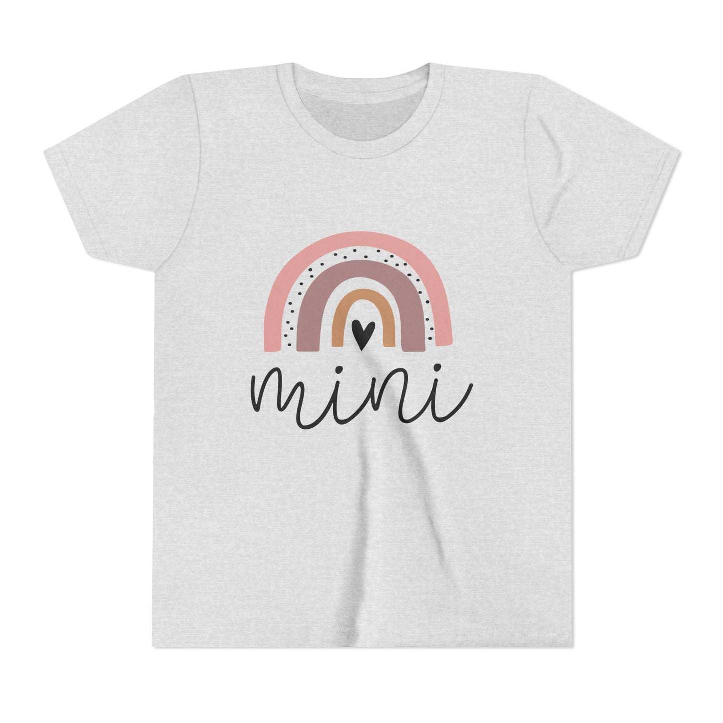 Mini Rainbow Youth Tee – Cute Pastel 'mini' Kids Shirt, Sibling/Family Matching Gift