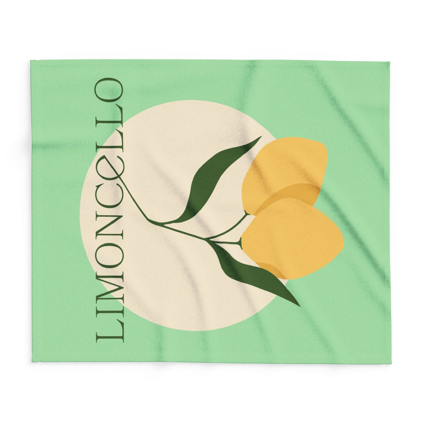 Limoncello Lemon Illustration Arctic Fleece Blanket | Citrus Botanical Throw
