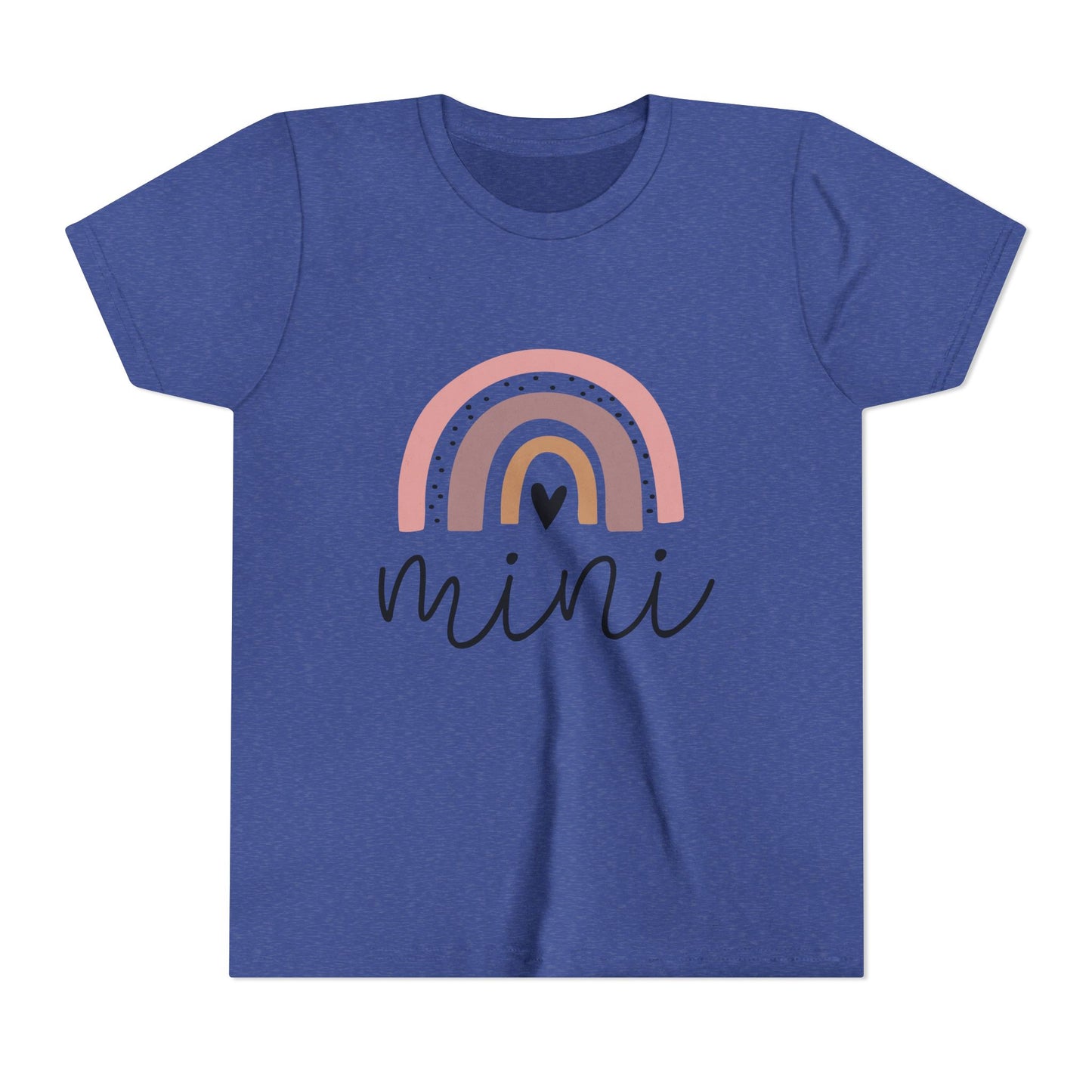 Mini Rainbow Youth Tee – Cute Pastel 'mini' Kids Shirt, Sibling/Family Matching Gift