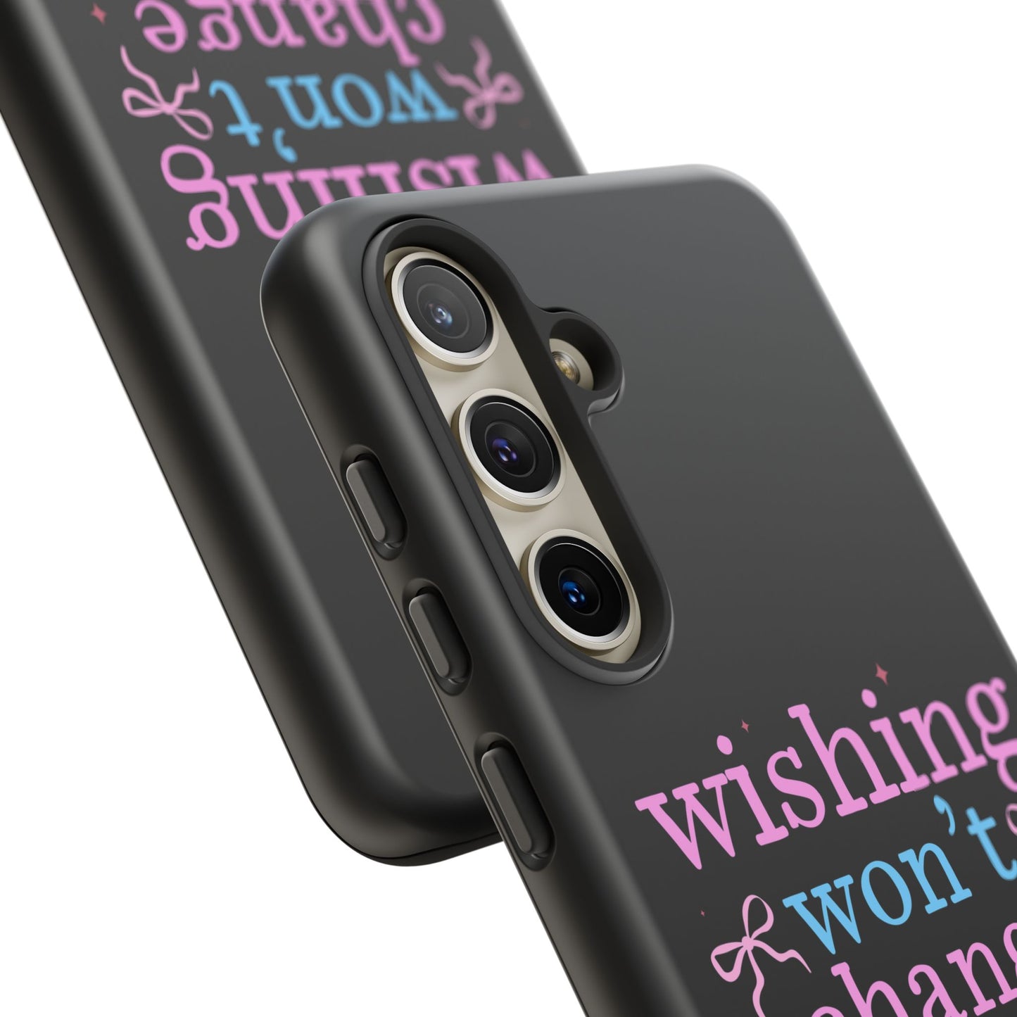 wishing won't change anything prayer will Phone Case | Inspirational Scripture Design