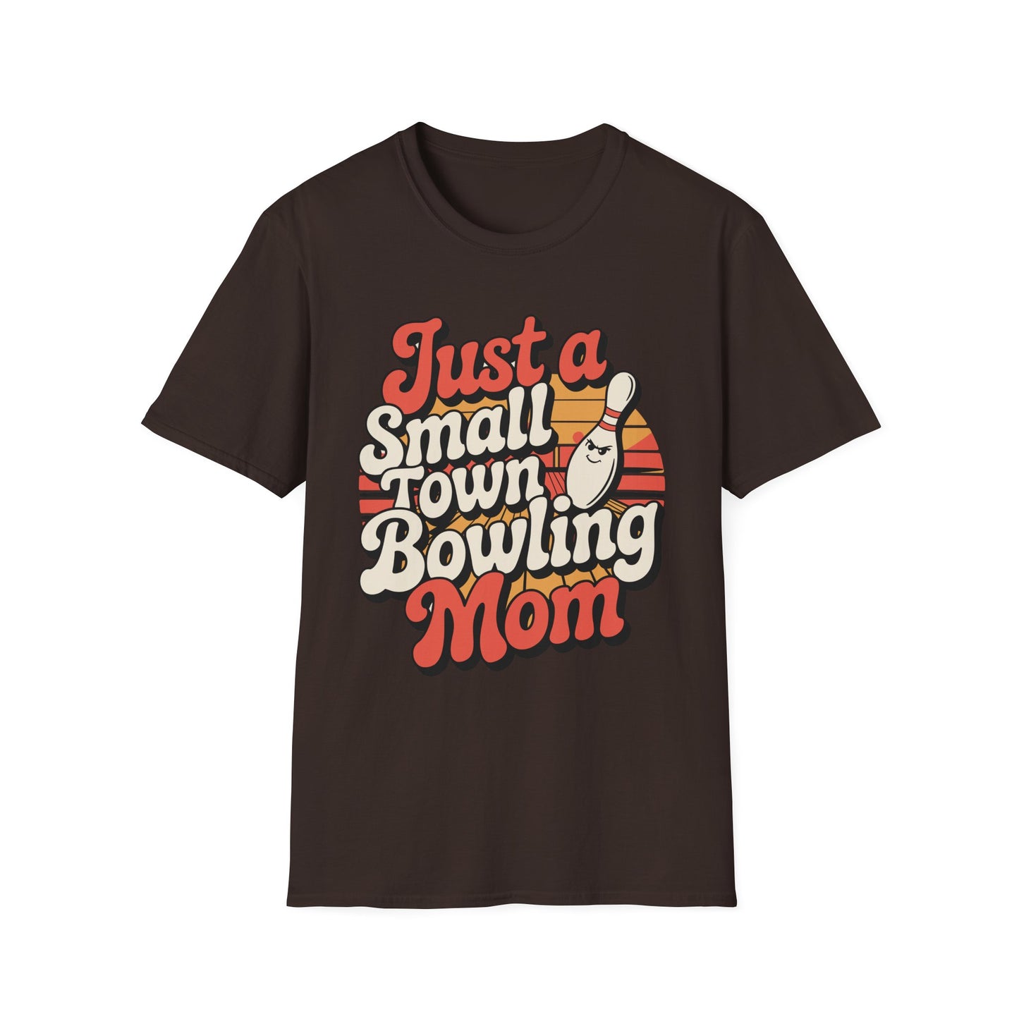 Just a Small Town Bowling Mom T-Shirt — Retro Bowling Mom Tee