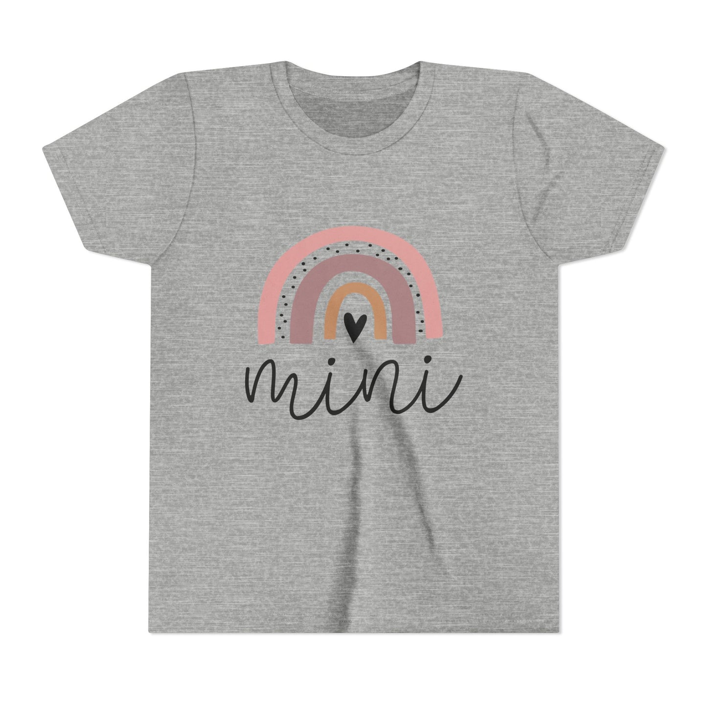 Mini Rainbow Youth Tee – Cute Pastel 'mini' Kids Shirt, Sibling/Family Matching Gift
