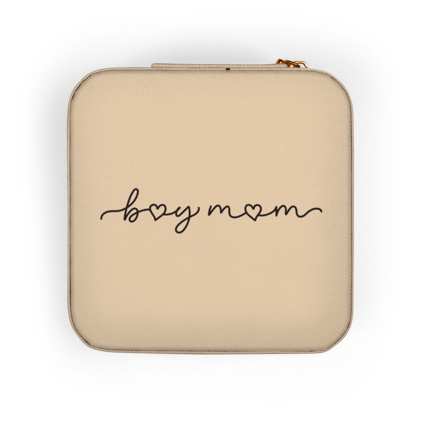 Compact 'boymom' Travel Jewelry Case — Portable Organizer for Rings, Earrings & Necklaces