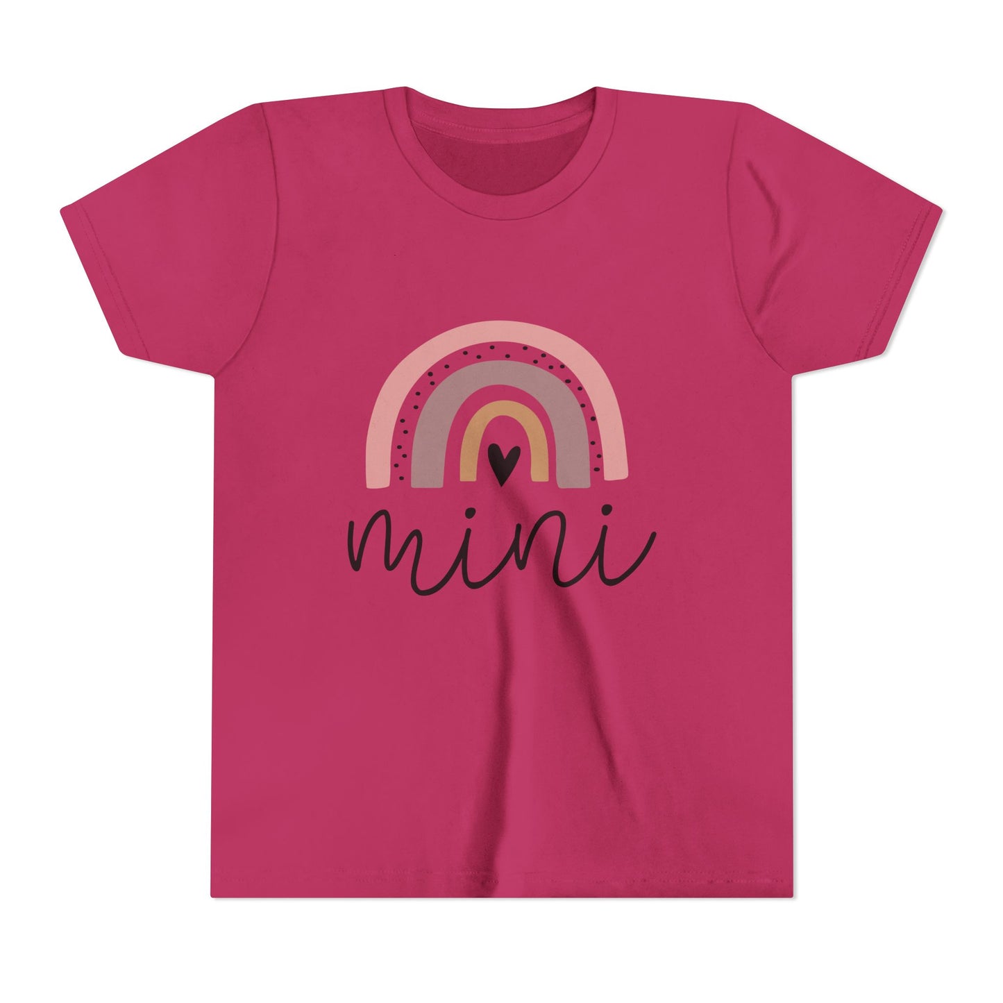 Mini Rainbow Youth Tee – Cute Pastel 'mini' Kids Shirt, Sibling/Family Matching Gift