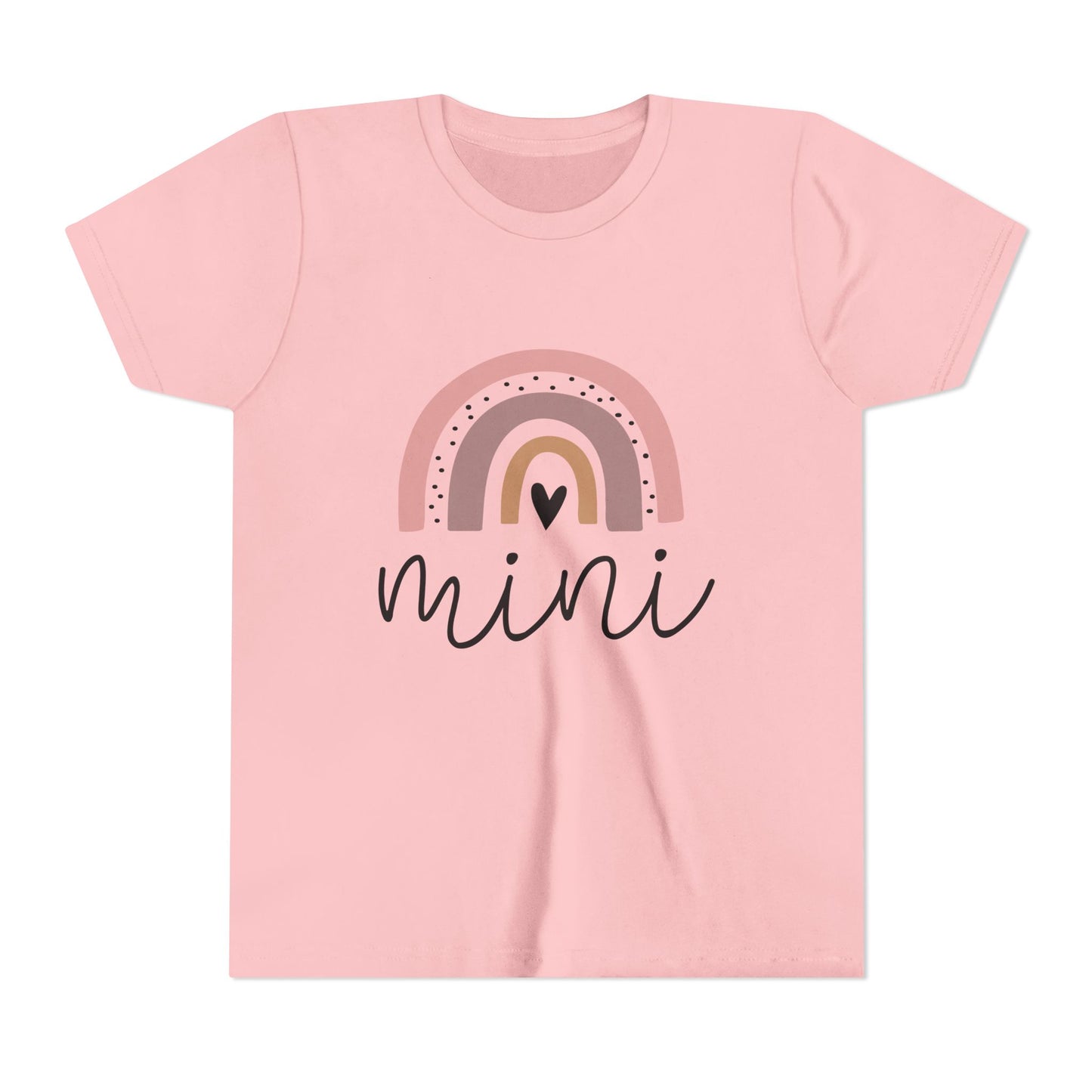 Mini Rainbow Youth Tee – Cute Pastel 'mini' Kids Shirt, Sibling/Family Matching Gift