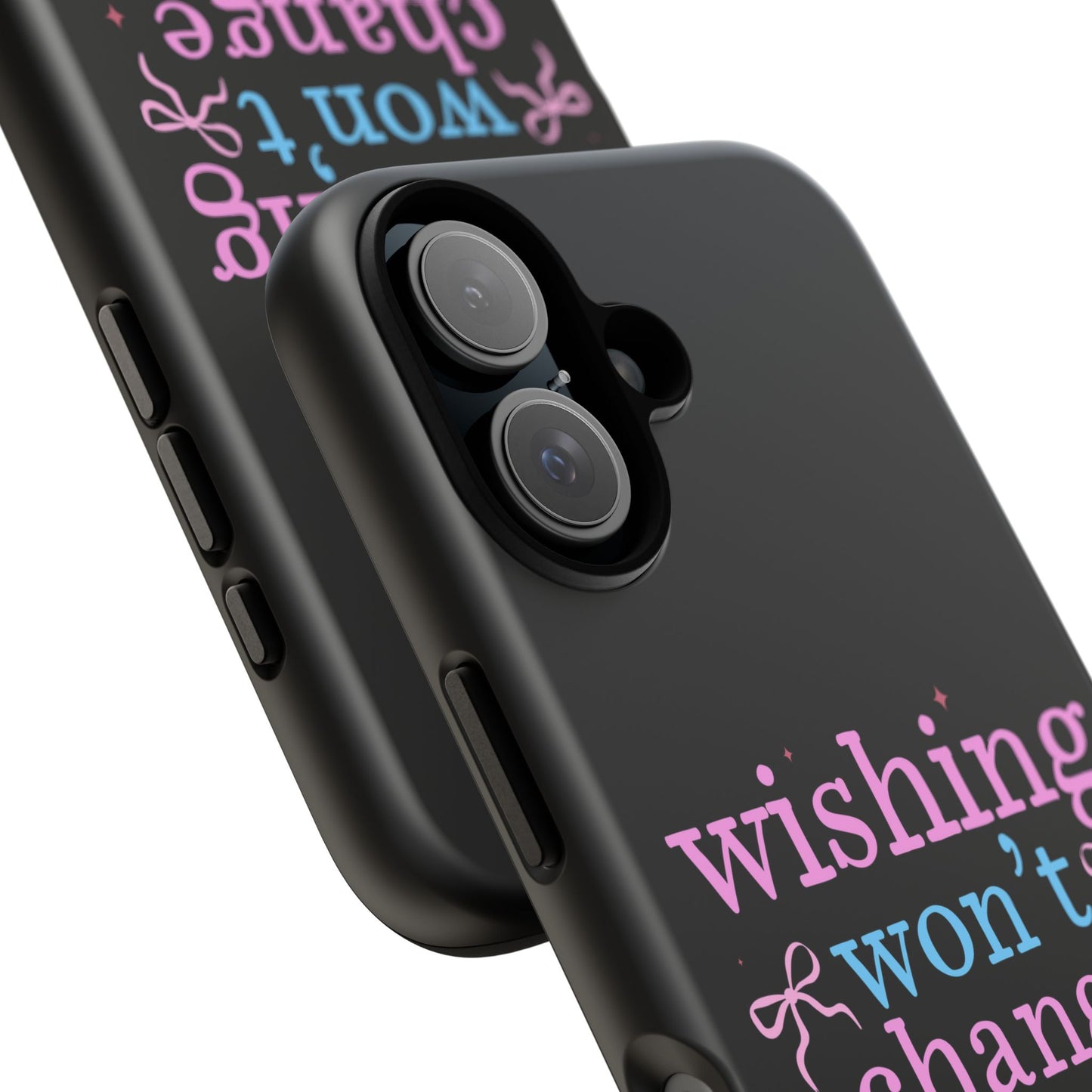 wishing won't change anything prayer will Phone Case | Inspirational Scripture Design