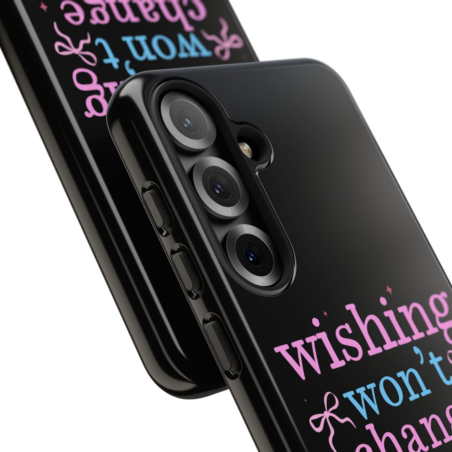 wishing won't change anything prayer will Phone Case | Inspirational Scripture Design