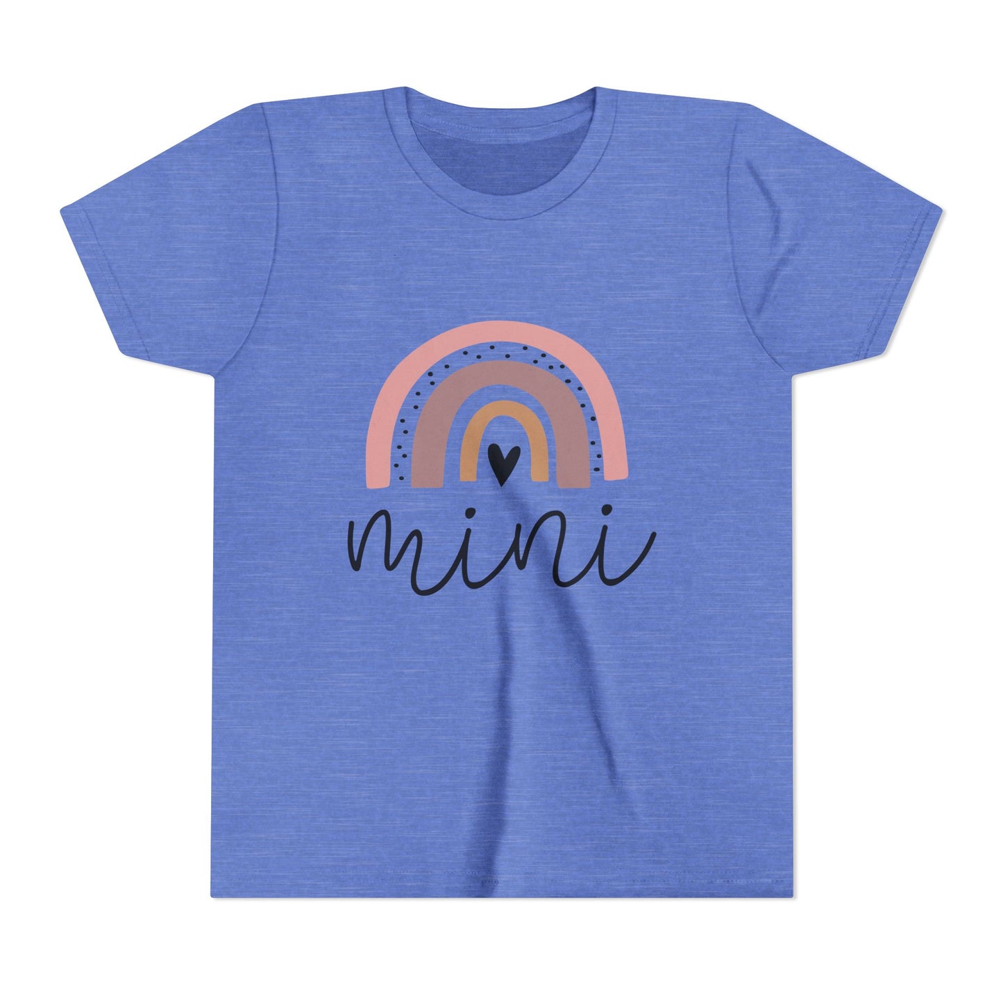 Mini Rainbow Youth Tee – Cute Pastel 'mini' Kids Shirt, Sibling/Family Matching Gift