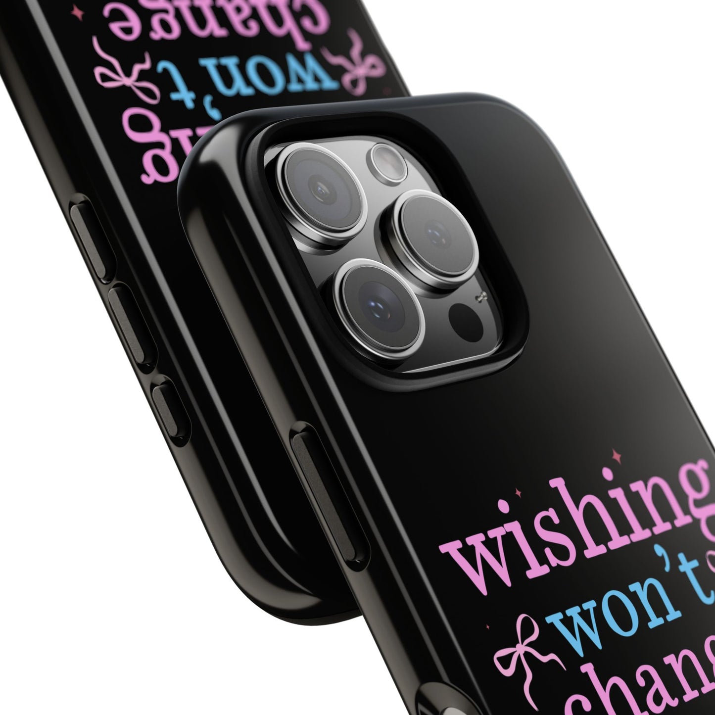 wishing won't change anything prayer will Phone Case | Inspirational Scripture Design