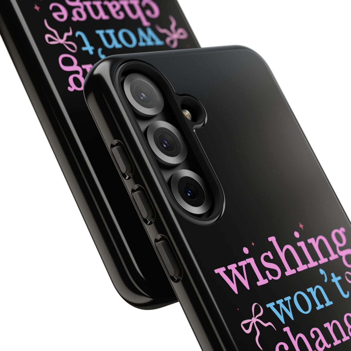wishing won't change anything prayer will Phone Case | Inspirational Scripture Design