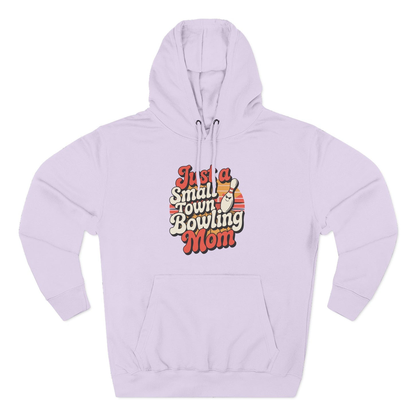 Bowling Mom Hoodie - "Just a Small Town Bowling Mom" Retro Graphic Fleece Sweatshirt