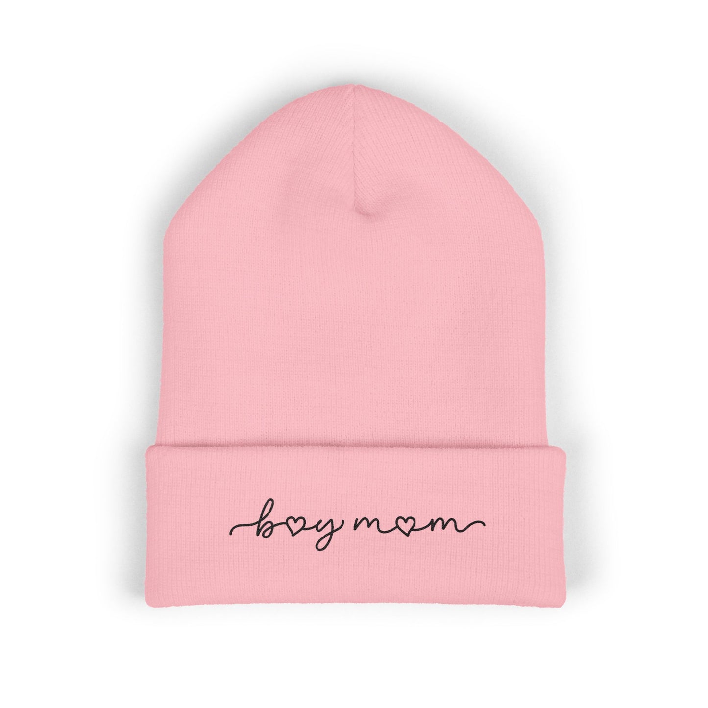 Embroidered "boy mom" Cuffed Beanie —