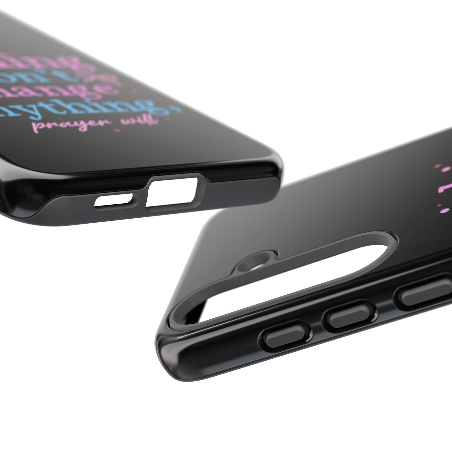 wishing won't change anything prayer will Phone Case | Inspirational Scripture Design