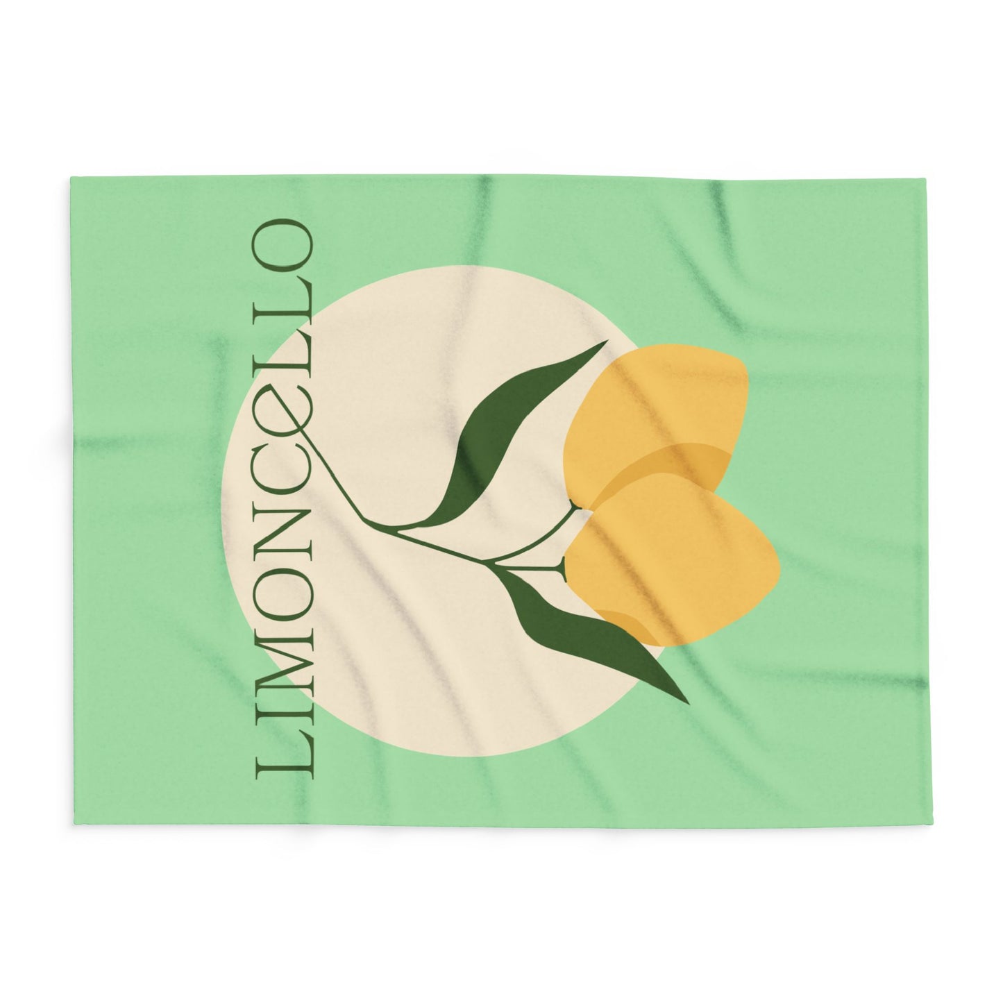 Limoncello Lemon Illustration Arctic Fleece Blanket | Citrus Botanical Throw