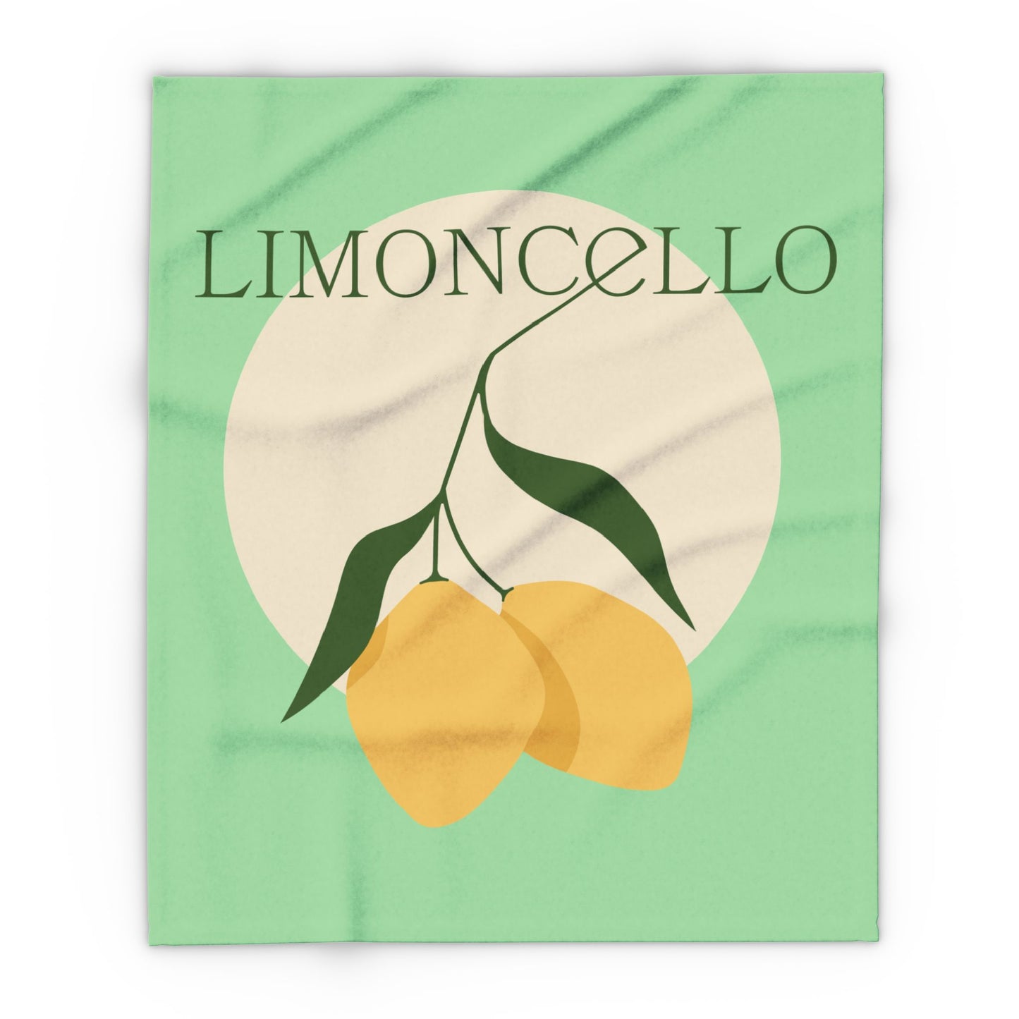 Limoncello Lemon Illustration Arctic Fleece Blanket | Citrus Botanical Throw