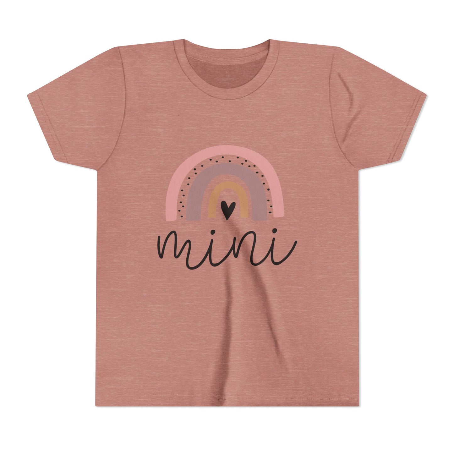 Mini Rainbow Youth Tee – Cute Pastel 'mini' Kids Shirt, Sibling/Family Matching Gift